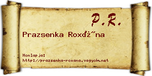 Prazsenka Roxána névjegykártya